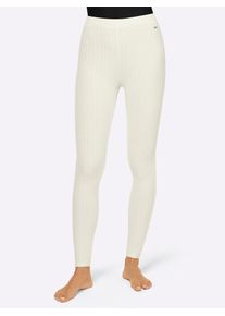 Leggings feel good, Damen, Gr. 48/50, Normalgr&ouml;&szlig;en, beige (ecru), 64% Polyester, 32% Viskose, 4% Elasthan, unifarben, Hosen Leggings