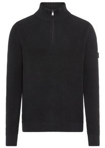 JOOP! Strickpullover JOOP JEANS "Henrios", Herren, Gr. 3XL, dunkelblau, Strick, Obermaterial: 100% Baumwolle, clean, unifarben, regular fit normal, Rundhals, eingesetzt Rippstrickb&uuml;ndchen, Pullover Strickpullover, mit Rei&szlig;verschluss