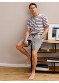 w&auml;schepur Shorty W&Auml;SCHEPUR, Herren, Gr. 44/46, grau, wei&szlig;, 100% Baumwolle, Homewear-Sets Shorty