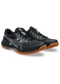Hallenschuh asics "GEL-ROCKET 12", Damen, Gr. 46, schwarz (schwarz, gunmetal), Synthetik, Schuhe Hallenschuh, besonders geeignet f&uuml;r Handball und Volleyball