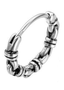 Single-Creole Firetti "Schmuck Geschenk Ohrschmuck einzeln Bali Style", schwarz (edelstahlfarben, schwarz), Ohrringe, Damen, 16,2mm, Edelstahl, Single-Creole