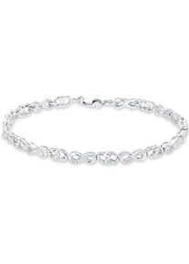 Silberarmband Amor "Schmuck Geschenk Armkette Herz, Liebe, Infinity, Unendlichkeit", silber (silber, 925, kristallwei&szlig;), Armb&auml;nder, Damen, 21cm, Silber 925 (Sterlingsilber), Silberarmband, mit Zirkonia (synth.)