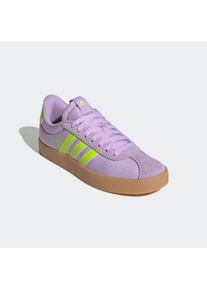 Sneaker adidas Sportswear "VL COURT 3.0", Damen, Gr. 40,5, powder plum, solar slime, lucid lemon, Leder, Textil, Schuhe Sneaker, Design auf den Spuren des adidas Samba