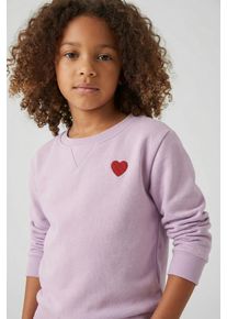 Sweatshirt name it "NMFVIMA LS SWEAT BRU NOOS", M&auml;dchen, Gr. 104, winsome orchid, angeraute Sweatware, Obermaterial: 60% Baumwolle, 40% Polyester, unifarben, Basic normal, Rundhals, Rippb&uuml;ndchen, Sweatshirts Sweatshirt