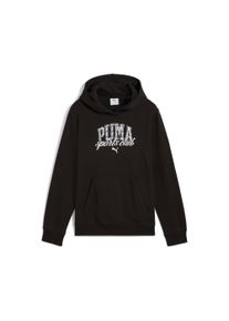 Kapuzensweatshirt Puma "CLASS HOODIE TR G", M&auml;dchen, Gr. 140, schwarz (Puma schwarz), Sweatware, Obermaterial: 68% Baumwolle, 32% Polyester, bedruckt, regular fit normal, Rundhals, angesetztes B&uuml;ndchen, Sweatshirts Kapuzensweatshirt, mit Gummiprint-Grafik, mit Rundhalsausschnitt