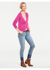 Strickjacke Heine, Damen, Gr. 36, pink, 100% Baumwolle, unifarben, Strickjacken Strickjacke