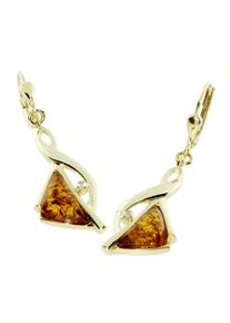 Paar Ohrh&auml;nger OSTSEE-SCHMUCK "- Aria - Gold 333/000 - Bernstein/Zirk." Gr. 45, gold (gold 333, goldfarben, gelb), Ohrringe, Damen, Gelbgold 333, Paar Ohrh&auml;nger