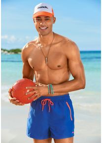 Badeshorts Bench., Herren, Gr. L (52), N-Gr, blau (blau, orange), Microfaser, Polyester, kontrastfarbene Details, unifarben, Badehosen Badeshorts, mit Rei&szlig;verschlusstaschen