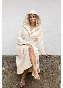 Damenbademantel Framsohn FROTTIER "Ocean Bio" Gr. L, beige, L, Frottier, Hausm&auml;ntel, Damenbademantel, hergestellt in &Ouml;sterreich