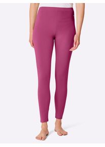 Leggings feel good, Damen, Gr. 40/42, Normalgr&ouml;&szlig;en, lila (malve), 95% Baumwolle, 5% Elasthan, unifarben, Hosen Leggings