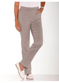 Schlupfhose Casual Looks, Damen, Gr. 46, Normalgr&ouml;&szlig;en, braun (schoko, ecru, gemustert), 43% Viskose, 42% Polyester, 11% Polyamid, 4% Elasthan, gemustert, mehrfarbig, Hosen Schlupfhose