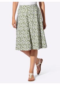 Jerseyrock Classic Basics, Damen, Gr. 40, schilf, wei&szlig;, bedruckt, 100% Baumwolle, gebl&uuml;mt, gemustert, mehrfarbig, knielang, R&ouml;cke Jerseyrock