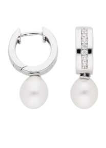 Adelia&acute;s Paar Creolen ADELIA&acute;S "925 Silber Ohrringe Creolen mit Zirkonia &Oslash; 13,8 mm", silber, Ohrringe, Damen, Silber 925 (Sterlingsilber), Paar Creolen