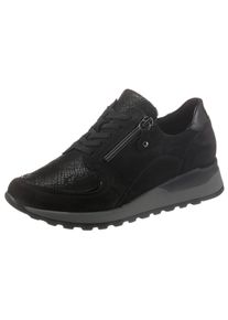 Waldl&auml;ufer Keilsneaker WALDL&Auml;UFER "HIROKO", Damen, Gr. 4,5 (37,5), schwarz, Lackleder, Nubukleder, Textil, Schuhe Keilsneaker, G-Weite, Orthotritt-Ausstattung, Freizeitschuh, Halbschuh, Schn&uuml;rschuh