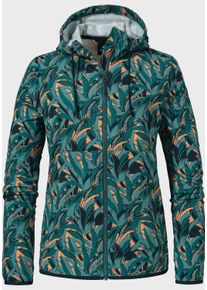 Sch&ouml;ffel Fleecejacke SCH&Ouml;FFEL "Fleece Hoody Lugano L", Damen, Gr. 40, gr&uuml;n (6755, gr&uuml;n), Oberstoff : 63% Baumwolle 31% Polyester 6% Elasthan, regular fit, hoch geschlossener Ausschnitt, Jacken Fleecejacke