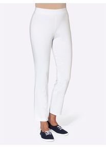 Webhose Classic Basics, Damen, Gr. 46, Normalgr&ouml;&szlig;en, wei&szlig;, 72% Viskose, 25% Polyamid, 3% Elasthan, unifarben, 7/8-L&auml;nge, Hosen Webhose