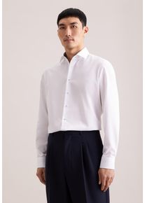 Businesshemd Seidensticker "Schwarze Rose", Herren, Gr. M (40), normale &Auml;rmell&auml;ngen, wei&szlig;, 100% Baumwolle, unifarben, tailored fit, 2-Knopf-Manschette, Hemden Businesshemd, Shaped 1/1 Kentkragen Uni