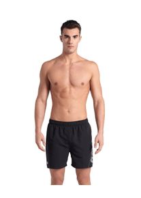 Badeshorts arena "FUNDAMENTALS arena LOGO BOXER R", Herren, Gr. L, N-Gr, schwarz-wei&szlig; (schwarz, wei&szlig;), Obermaterial: 100% Polyester, Badehosen Badeshorts, Schnelltrocknendes Material, elastischer Bund, flache Vorderseite