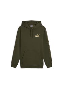 Kapuzensweatshirt Puma "ESS TAPE MINIMAL GOLD HOODIE FL", Herren, Gr. M, gr&uuml;n (schwarz olive), Fleece, Obermaterial: 66% Baumwolle, 34% Polyester, unifarben, regular fit normal, angesetztes B&uuml;ndchen, Sweatshirts Kapuzensweatshirt, mit verstellbarer Kapuze, mit WarmCELL-Technologie, Relaxed Fit