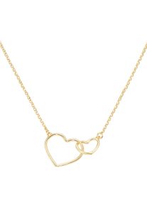 Kette mit Anh&auml;nger Firetti "Schmuck Geschenk Silber 925 Halsschmuck Halskette Silberkette Herzen", gold (gelbgoldfarben), Halsketten, Damen, Silber 925 (Sterlingsilber), L: 45 B: 1,6mm, Kette mit Anh&auml;nger, B:1,6mm