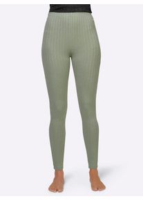 Leggings feel good, Damen, Gr. 44/46, Normalgr&ouml;&szlig;en, gr&uuml;n (lindgr&uuml;n), 64% Polyester, 32% Viskose, 4% Elasthan, unifarben, Hosen Leggings