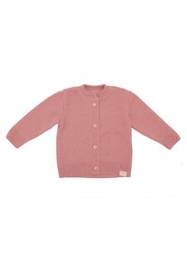 Strickjacke MaxiMo, M&auml;dchen, Gr. 74/80, rot (ash rose), Strick, Obermaterial: 100% Baumwolle, unifarben, h&uuml;ftlang, Rundhals, Rippstrickb&uuml;ndchen, Strickjacken Strickjacke, Baumwolle, hautfreundlich, weich, zum kn&ouml;pfen, f&uuml;r jede Jahreszeit