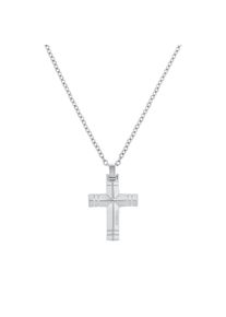 Kette mit Anh&auml;nger Amor "Scorpions by Amor, Kreuz-Anh&auml;nger", edelstahlfarben, Halsketten, Damen, Edelstahl, L: 55 B: 3,2mm, Kette mit Anh&auml;nger, B:3,2mm