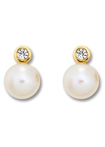 Paar Ohrstecker ONE ELEMENT "Zirkonia Ohrringe Ohrstecker aus 333 Gelbgold", gold, Ohrringe, Damen, Gelbgold 333, Paar Ohrstecker