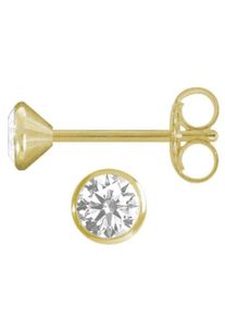 Paar Ohrstecker Firetti "Schmuck Geschenk Gold 333 Ohrschmuck Glitzer Solit&auml;r", gold (gelbgoldfarben, kristallwei&szlig;), Ohrringe, Damen, 3,5mm, Gelbgold 333, Paar Ohrstecker, mit Zirkonia (synth.)