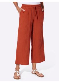 Culotte Casual Looks, Damen, Gr. 46, Normalgr&ouml;&szlig;en, rostrot, 100% Baumwolle, unifarben, 7/8-L&auml;nge, Hosen Culotte