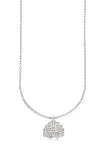 Kette mit Anh&auml;nger Firetti "Silberkette mit Anh&auml;nger im Muschel-Design", wei&szlig;goldfarben, kristallwei&szlig;, Halsketten, Damen, Silber 925 (Sterlingsilber), L: 45 B: 1mm, Kette mit Anh&auml;nger, mit Zirkonia (synth.), B:1mm