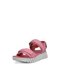 Sandalette Ecco "Ecco GRUUV SOL W", Damen, Gr. 41, rosa, Leder, Schuhe Sandalette, Plateau, Sommerschuh, Sandalette mit praktischem Klettverschluss
