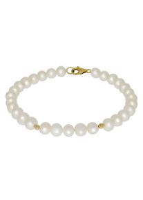 Perlenarmband Firetti "Schmuck Geschenk Gold 585 Armschmuck Armkette Perle", gold (gelbgoldfarben, wei&szlig;), Armb&auml;nder, Damen, 20cm, Gelbgold 585 Perlen, Gelbgold 585, Perlen, Perlenarmband, mit S&uuml;&szlig;wasserzuchtperle