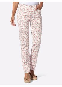 Bequeme Jeans Classic Basics, Damen, Gr. 46, Normalgr&ouml;&szlig;en, ecru, rosenholz, bedruckt, 97% Baumwolle, 3% Elasthan, bedruckt, gebl&uuml;mt, gemustert, mehrfarbig, lang, Jeans Bequeme Jeans