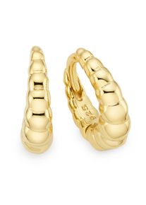 Paar Creolen "Schmuck Geschenk Silberohrringe gelbgoldfarben vergoldet", gelbgoldfarben, ANISTON JEWELRY & WATCHES, Ohrringe, Damen, Silber 925 (Sterlingsilber), Paar Creolen