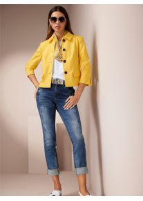 Jackenblazer Heine "Jersey-Blazer", Damen, Gr. 38, gelb (sonnengelb), 70% Viskose, 25% Polyamid, 5% Elasthan, Blazer Jackenblazer