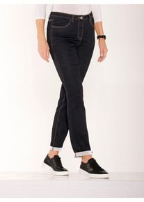 Thermojeans Classic Basics, Damen, Gr. 46, Normalgr&ouml;&szlig;en, schwarz (schwarz denim), 81% Baumwolle, 17% Polyester, 2% Elasthan, unifarben, lang, Jeans Thermojeans
