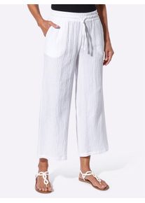 Culotte Casual Looks, Damen, Gr. 46, Normalgr&ouml;&szlig;en, wei&szlig;, 100% Baumwolle, unifarben, 7/8-L&auml;nge, Hosen Culotte
