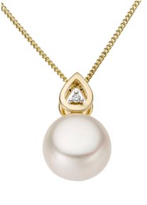 Perlenanh&auml;nger Firetti "Schmuck Geschenk Gold 333 Halsschmuck Anh&auml;nger f&uuml;r Halskette Perle", gold (gelbgoldfarben, wei&szlig;goldfarben, wei&szlig;, wwei&szlig;), Schmuckanh&auml;nger, Damen, P2 = erkennbare Einschl&uuml;sse, Diamanten Gelbgold 333 Perlen, 1,35 g, Diamanten, Gelbgold 333, Perlen, Perlenanh&auml;nger, mit S&uuml;&szlig;wasserzuchtperle und Brillant