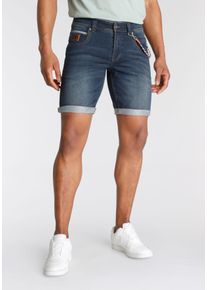 Jeansshorts Bruno Banani, Herren, Gr. 38, L&auml;nge 32, blau (dunkelblau us), Denim/Jeans, Obermaterial: 70% Baumwolle, 28% Polyester, 2% Elasthan, gerade kurz, Jeans Jeansshorts, bequemer Sitz, gerade Beinform, mit praktischen Taschen
