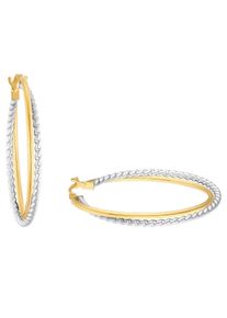 Paar Creolen Amor "2013606", gold (goldfarben), Ohrringe, Damen, Gelbgold 375, Paar Creolen