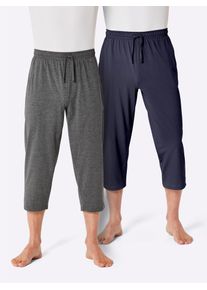 w&auml;schepur 3/4-Hose W&Auml;SCHEPUR, Herren, Gr. 44/46, Normalgr&ouml;&szlig;en, blau (marine, anthrazit, meliert), 100% Baumwolle, 55% Baumwolle, 45% Polyester, meliert, unifarben, Hosen 3/4-Hose