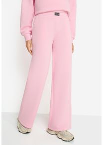 Sweatpants LSCN BY LASCANA, Damen, Gr. 44/46, N-Gr, rose, Sweatware, Obermaterial: 60% Baumwolle, 40% Polyester, unifarben, bequem, Hosen Sweatpants, extra weiche Sweatware