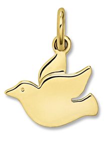 Kettenanh&auml;nger ONE ELEMENT "Taube Anh&auml;nger aus 333 Gelbgold", gold, Schmuckanh&auml;nger, Damen, Gelbgold 333, Kettenanh&auml;nger, Tiere