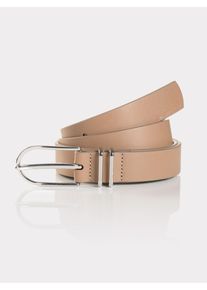 Lederg&uuml;rtel Tom Tailor, Damen, Gr. 100, grau (taupe), Rindsleder, unifarben, G&uuml;rtel Lederg&uuml;rtel, mit 2,5 cm Breite perfekt f&uuml;r sowohl Casual- als auch Business-Looks