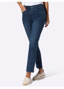 Bequeme Jeans Classic Basics, Damen, Gr. 46, Normalgr&ouml;&szlig;en, blau, stone, washed, 81% Baumwolle, 17% Polyester, 2% Elasthan, unifarben, lang, Jeans Bequeme Jeans