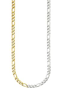 Edelstahlkette "Schmuck Geschenk Edelstahl Halsschmuck Figarokette", gelb (gelbgoldfarben, edelstahlfarben), ANISTON JEWELRY & WATCHES, Halsketten, Damen, Edelstahl, L: 55 B: 6,6mm, Edelstahlkette, B:6,6mm