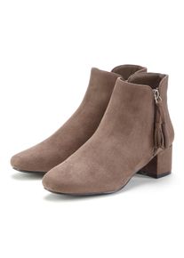 Stiefelette Lascana, Damen, Gr. 36, braun (braun, taupe), Obermaterial: 100% Textilmaterial. Decksohle: 100% Lederimitat. Futter: 100% Textilmaterial. Laufsohle: 100% Synthetik, unifarben, Schuhe Stiefelette, Stiefel, Boots mit bequemem Blockabsatz VEGAN, Topseller