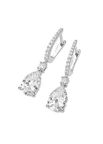 Paar Creolen Smart Jewel "Creolen mit funkelnden Zirkonia Steinen, Silber 925", wei&szlig;, Ohrringe, Damen, Silber 925 (Sterlingsilber), Paar Creolen