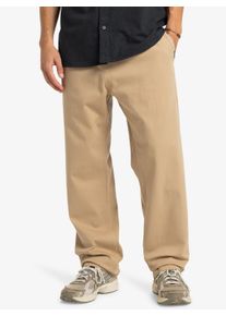 Stoffhose Quiksilver "TAXER REGULAR TWILL PANT", Herren, Gr. L (52), N-Gr, khaki, Obermaterial: 99% Baumwolle, 1% Elasthan, Hosen Stoffhose